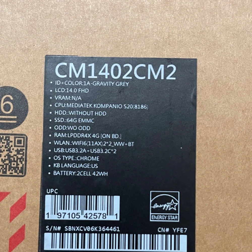 BRAND NEW! Unopened box - ASUS Chromebook Laptop CM1402CM2. Color. Gravity Grey.